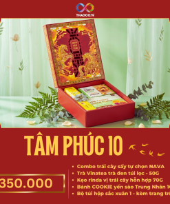 Hộp Quà Khai Trương Cao Cấp Thaoco – Tâm Phúc 10 | Set quà khai lộc đầu năm cho doanh nghiệp và gia đình (kèm túi đẹp)