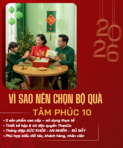 Hộp Quà Khai Trương Cao Cấp Thaoco – Tâm Phúc 10 | Set quà khai lộc đầu năm cho doanh nghiệp và gia đình (kèm túi đẹp)