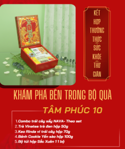 Hộp Quà Khai Trương Cao Cấp Thaoco – Tâm Phúc 10 | Set quà khai lộc đầu năm cho doanh nghiệp và gia đình (kèm túi đẹp)