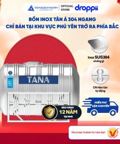 Bồn inox Tân Á ngang 4000l ĐK 1340 (Phân phối từ khu vực Bình Định trở ra phía Bắc)