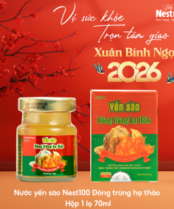 Nước Yến sào Đông trùng hạ thảo Nest100 – Có đường (70ml)