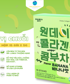 Thức uống lên men Kombucha Collagen Oneday hoà tan – giàu lợi khuẩn Vị Chuối (Hộp 15 gói x 5g)