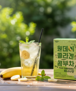 Thức uống lên men Kombucha Collagen Oneday hoà tan – giàu lợi khuẩn Vị Chuối (Hộp 15 gói x 5g)