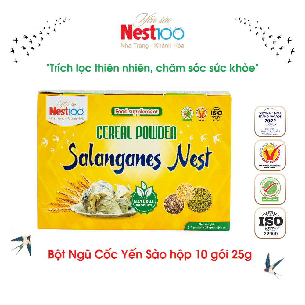 Bột ngũ cốc Yến sào Nest100 (10 gói x 25g)