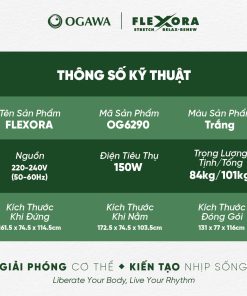 Ghế massage FLEXORA (OG-6290), màu trắng, hiệu Ogawa
