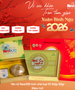 Yến tổ Nest100 – Tinh chế loại 1 (Hộp 50g + túi)