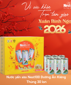 Nước yến sào Nest100 đường ăn kiêng lon 190ml – Thùng 30 lon