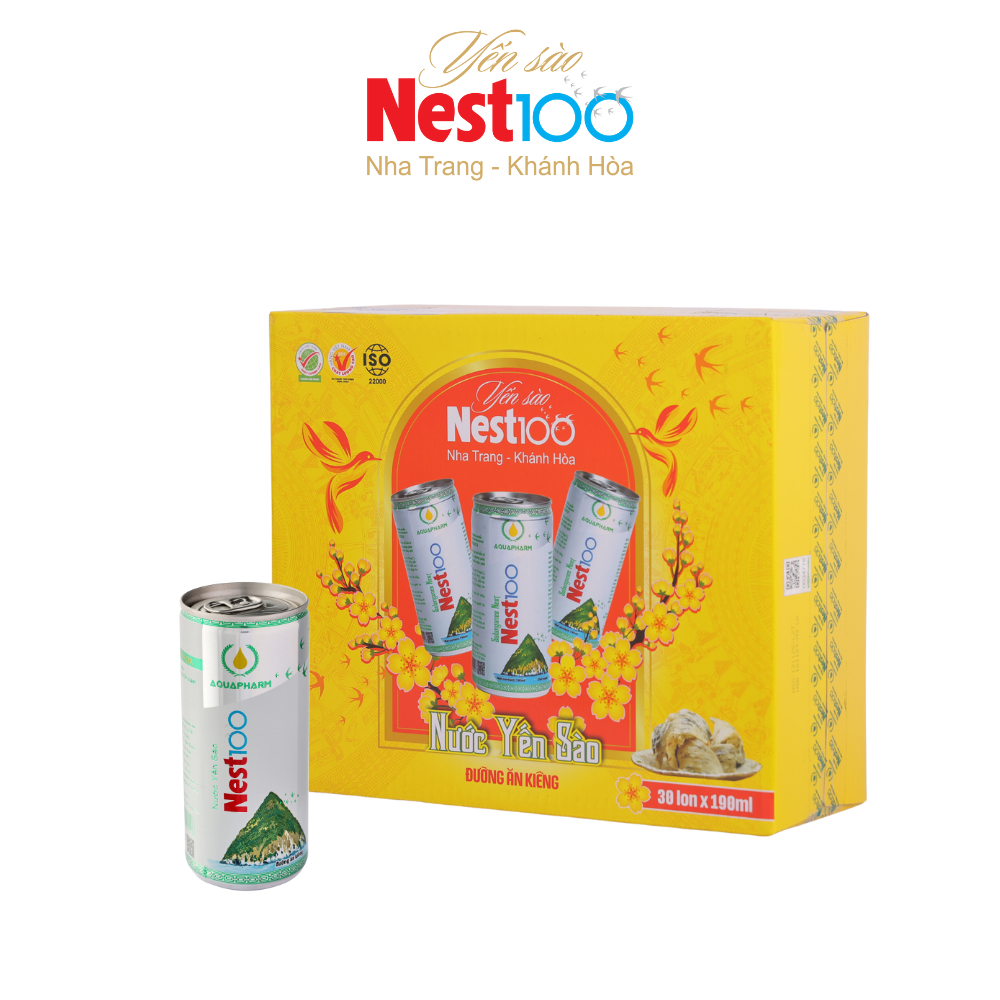 Nước yến sào Nest100 đường ăn kiêng lon 190ml – Thùng 30 lon