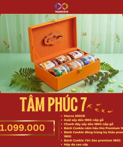 Hộp Quà Khai Trương Cao Cấp Thaoco – Tâm Phúc 7 | Set quà khai lộc đầu năm cho doanh nghiệp và gia đình (kèm túi đẹp)