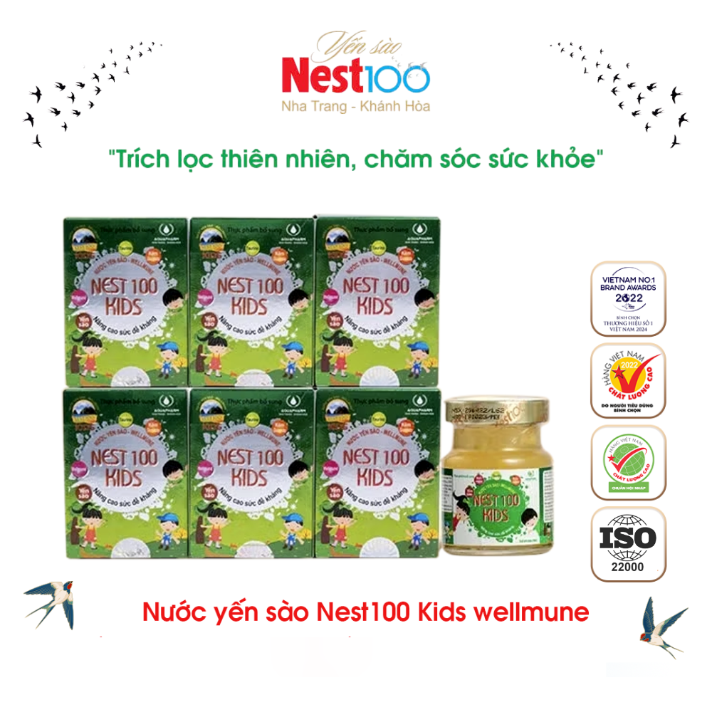 Nước Yến sào Wellmune Nest100 Kids – Nâng cao đề kháng (6 lọ)