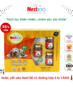 Nước Yến sào Nest100 – Chưng đường phèn (Hộp 6 lọ + túi)