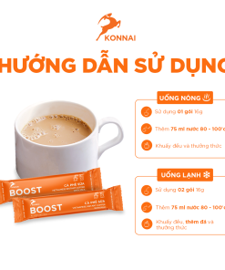 Cà phê sữa BOOST Konnai Coffee đậm đà chuẩn vị pha phin 25 gói/hộp