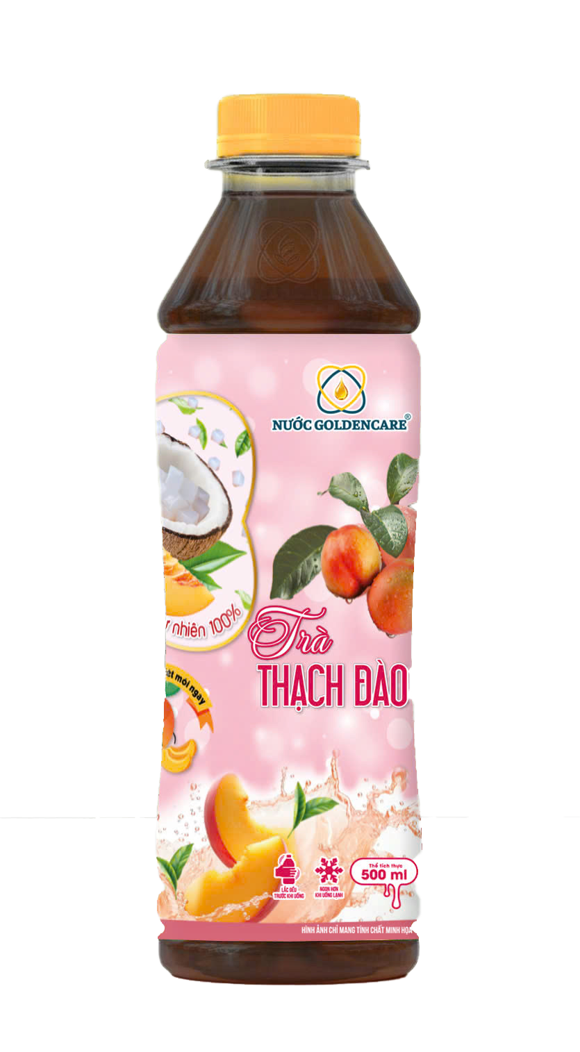 THÙNG 24 CHAI NƯỚC GOLDENCARE – TRÀ THẠCH ĐÀO 500ml