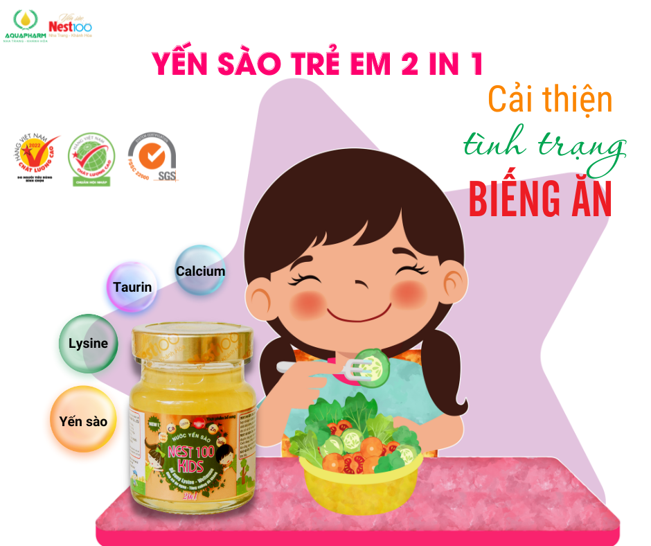Nước Yến sào Nest100 Kids 2in1 (Lốc 6 lọ)