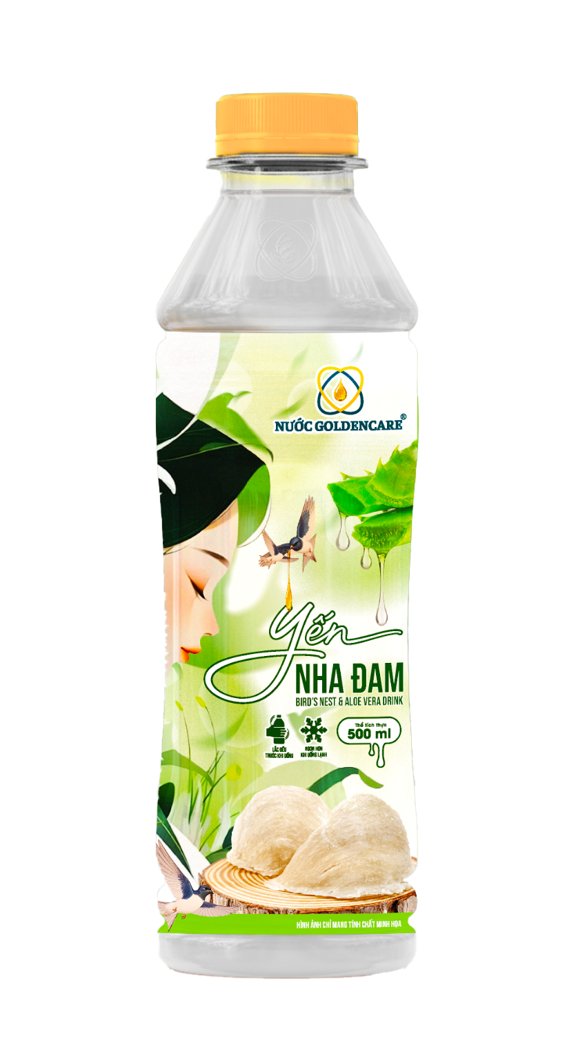 THÙNG 24 CHAI NƯỚC GOLDENCARE – YẾN NHA ĐAM 500ml