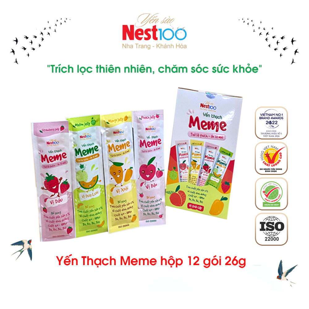 Yến thạch Meme Nest100 – Tinh chất yến sào (12 gói x 26g)