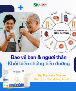 Sữa non tổ yến Papamilk Diasure – Dành cho mẹ bầu và người tiểu đường (24 gói x 32g)