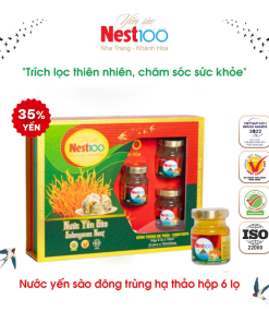 Nước Yến sào Đông trùng hạ thảo Nest100 (6 lọ + túi)