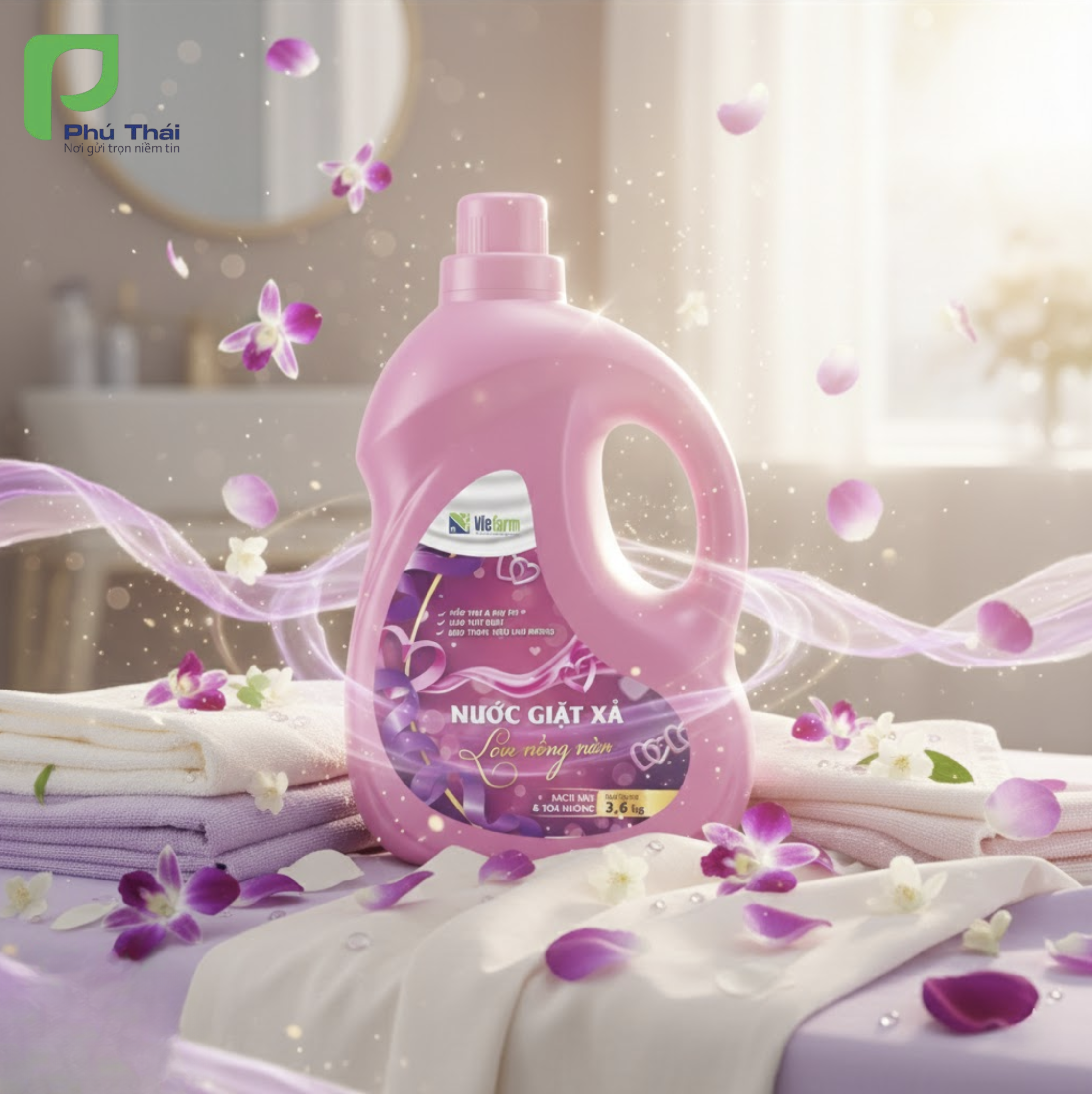 Nước giặt xả VIEFARM – Love Nồng Nàn 3,6kg