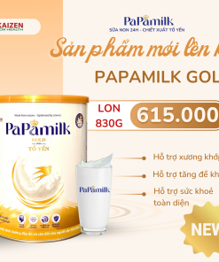 Sữa non tổ yến Papamilk Gold hỗ trợ xương khớp Lon 830Gr