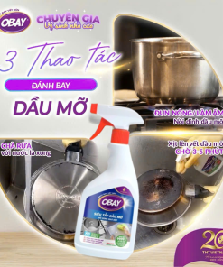 Siêu tẩy dầu mỡ Obay 450ml (tẩy hút mùi nhà bếp, bếp gas, đáy xoong, mặt bếp…)