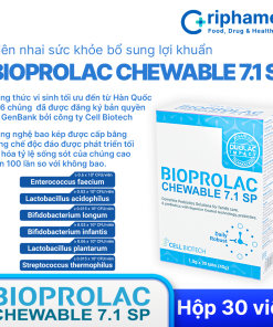 Viên nhai bổ sung lợi khuẩn Bioprolac chewable 7.1 SP (Hộp 30 viên)