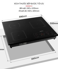 Bếp ba 2 điện từ 1 hồng ngoại Nagakawa NAG1253M