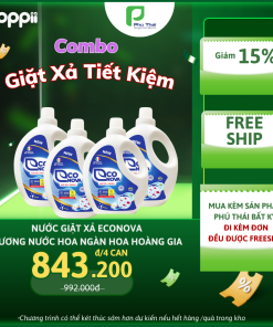 Nước giặt xả 2in1 hương nước hoa hoàng gia Econova 3,65kg