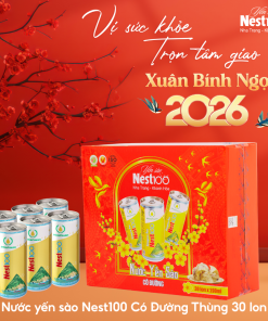 Nước yến sào Nest100 có đường lon 190ml – Thùng 30 lon