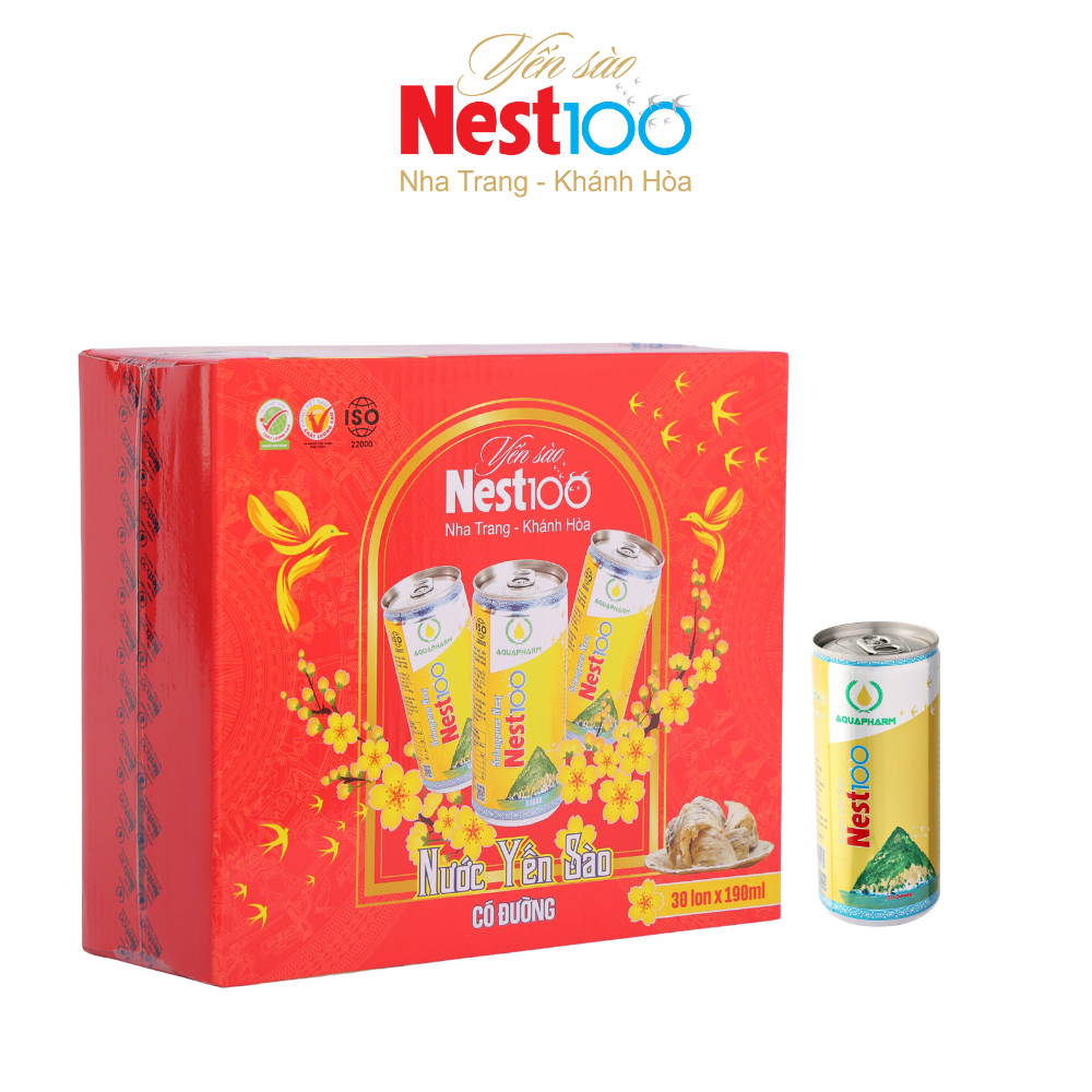 Nước yến sào Nest100 có đường lon 190ml – Thùng 30 lon