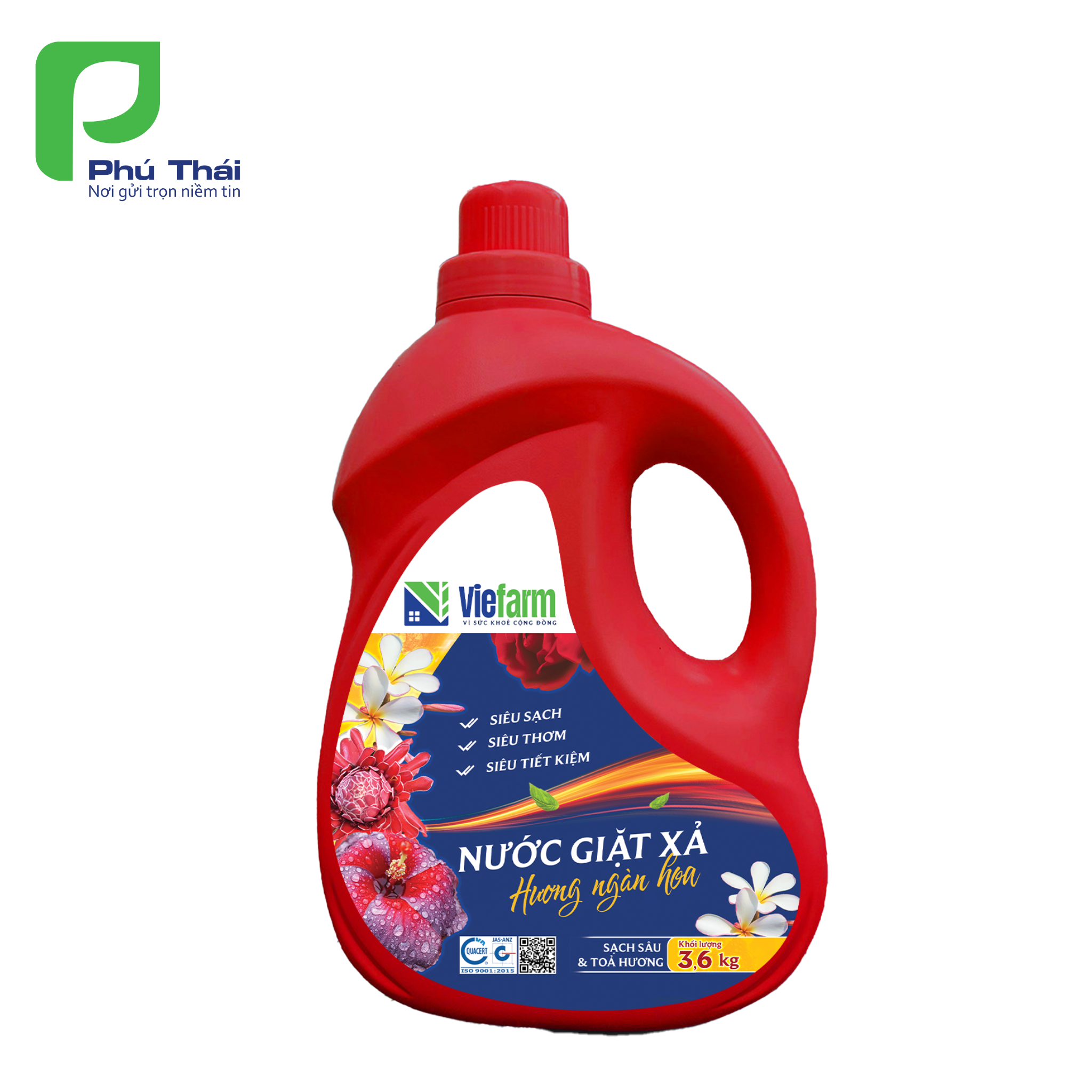Nước giặt xả hương ngàn hoa VIEFARM 3,6kg