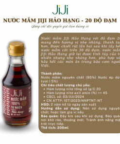 Set 3 chai Nước mắm tự nhiên JI JI Hảo hạng 20 đạm 200ml