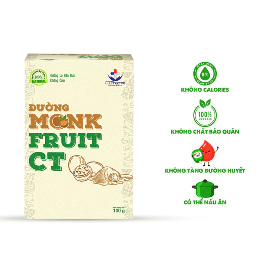 Đường ăn kiêng Monk Fruit CT (Hộp 20 gói x 5g)