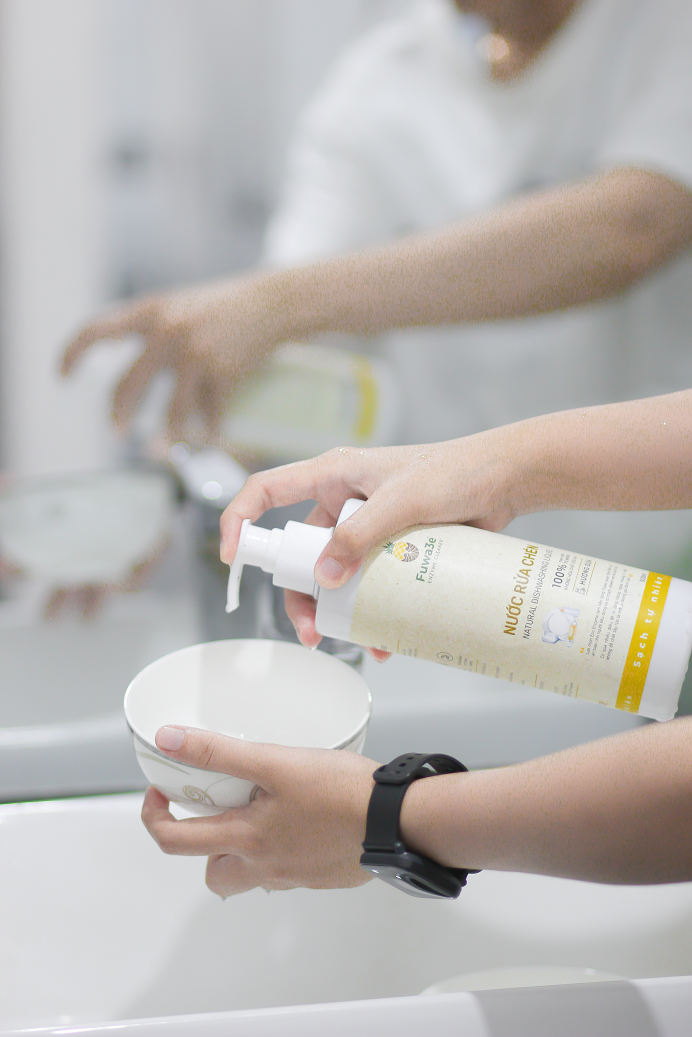 Nước rửa chén FUWA3E Enzyme sạch x2 không dư lượng 500ml
