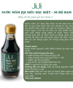 Set 3 chai Nước mắm tự nhiên JI JI Siêu đặc biệt 50 đạm 200ml