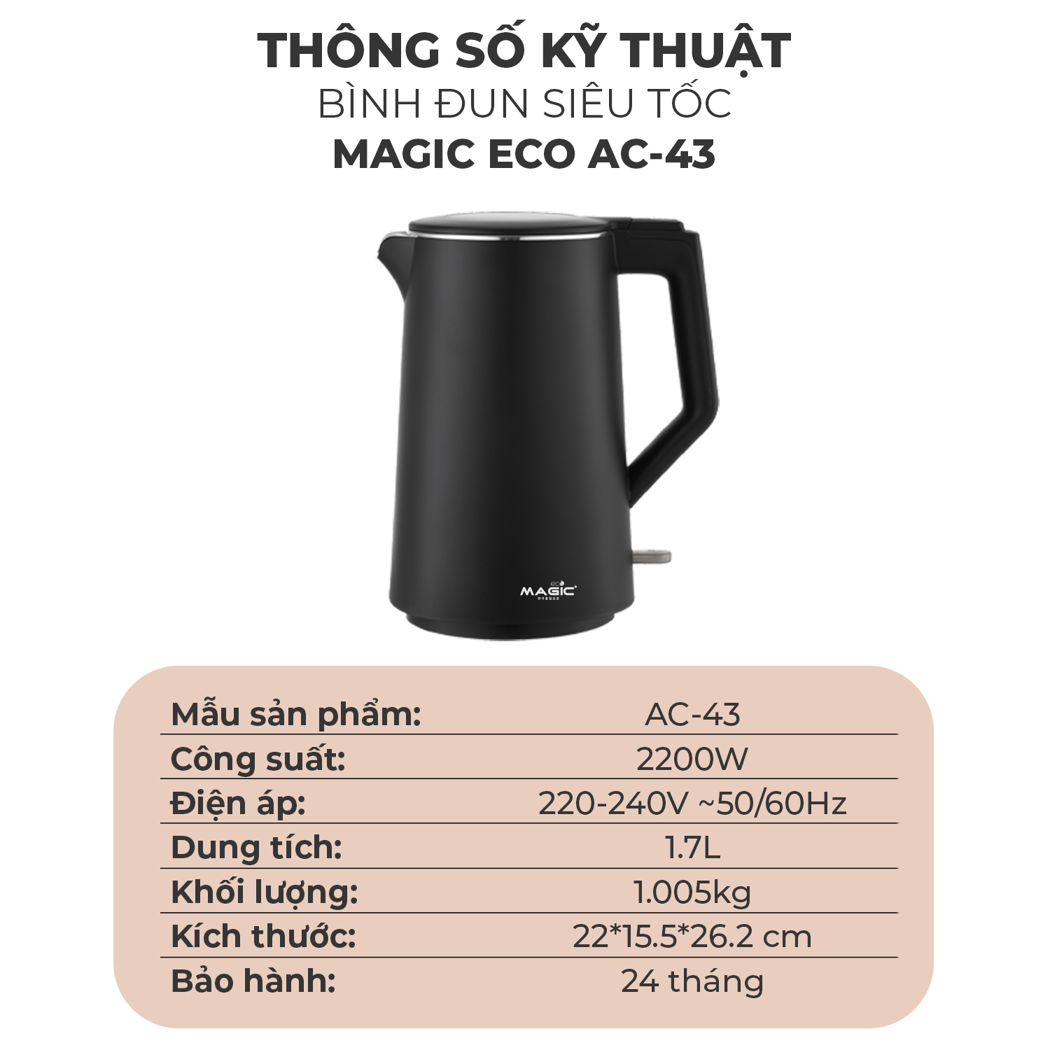 Bình đun siêu tốc Magic Eco AC-43