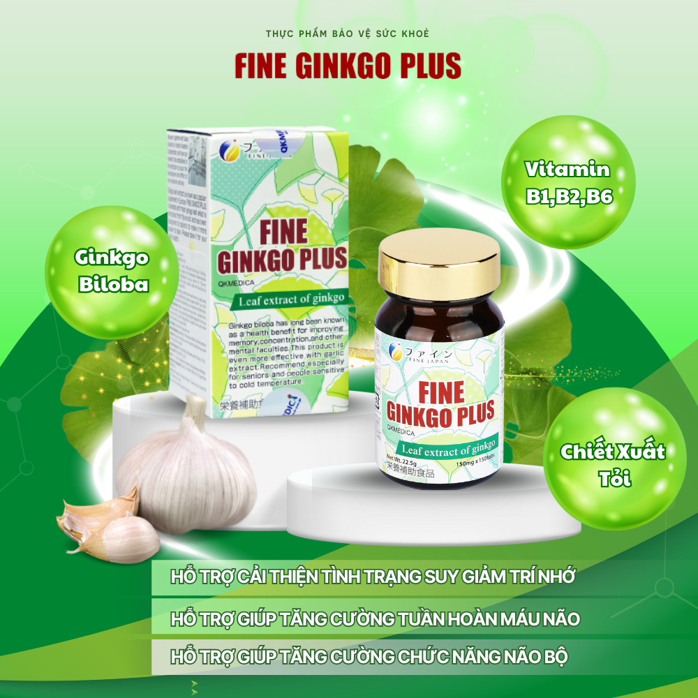 Thực phẩm bảo vệ sức khỏe Fine Ginkgo Plus (hộp 150 viên)
