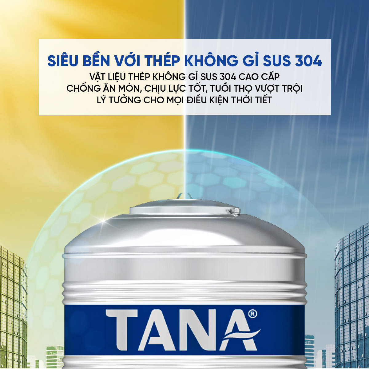 Bồn nước đứng Inox Tân Á 1.000L ĐK920 – Chỉ bán tại miền Bắc