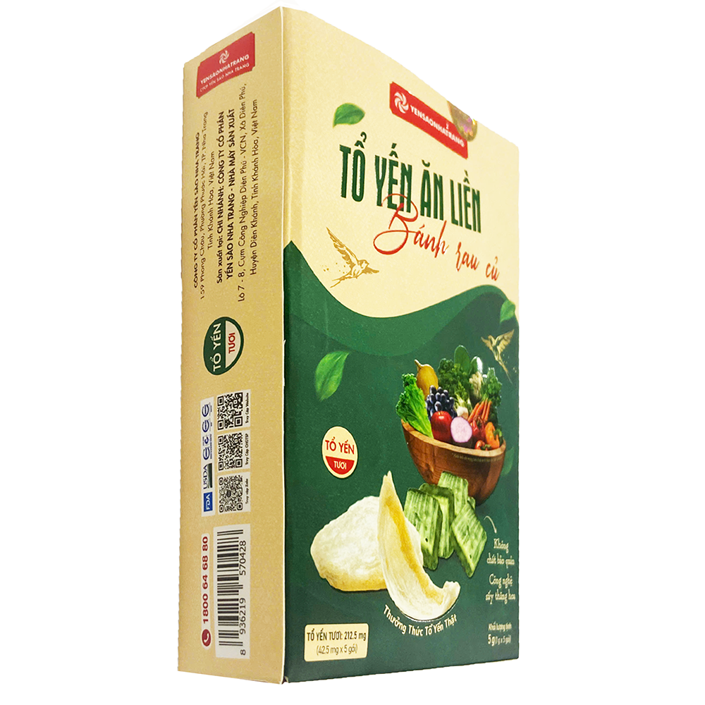 Tổ yến ăn liền – Bánh rau củ (Hộp 5 gói)