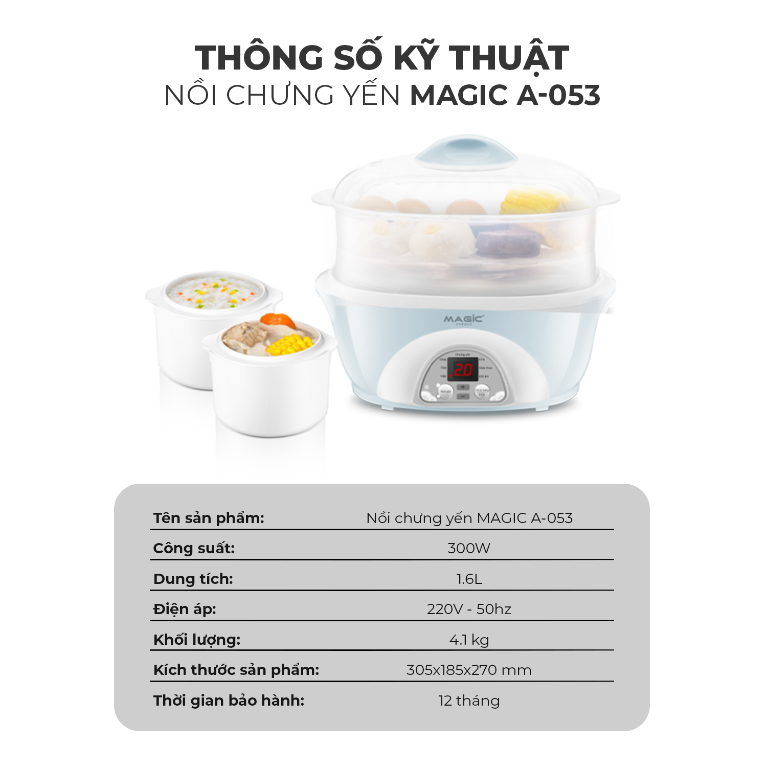 Nồi chưng yến Magic A-053