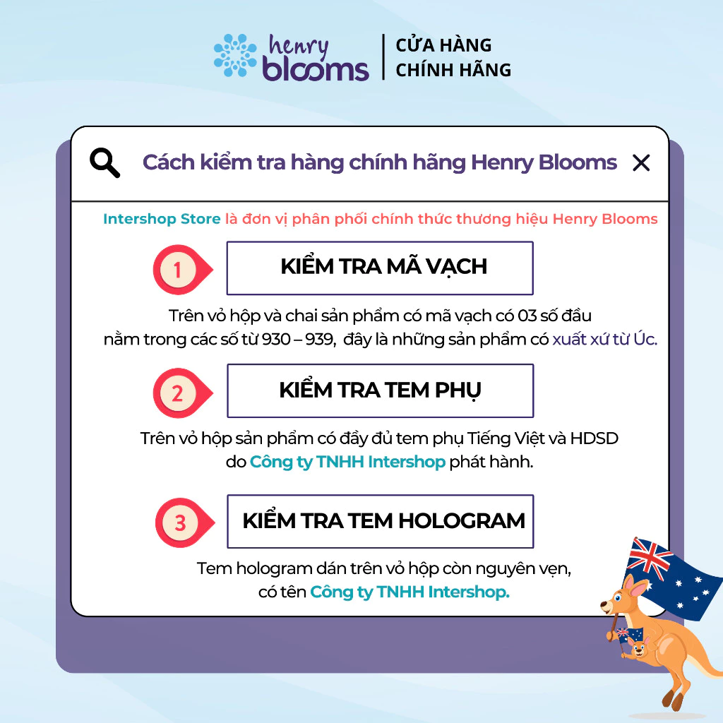 Viên uống hỗ trợ hoạt huyết HENRY BLOOMS Ginkgo & Brahmi 3000 tăng cường tuần hoàn máu não (hộp 60 viên)