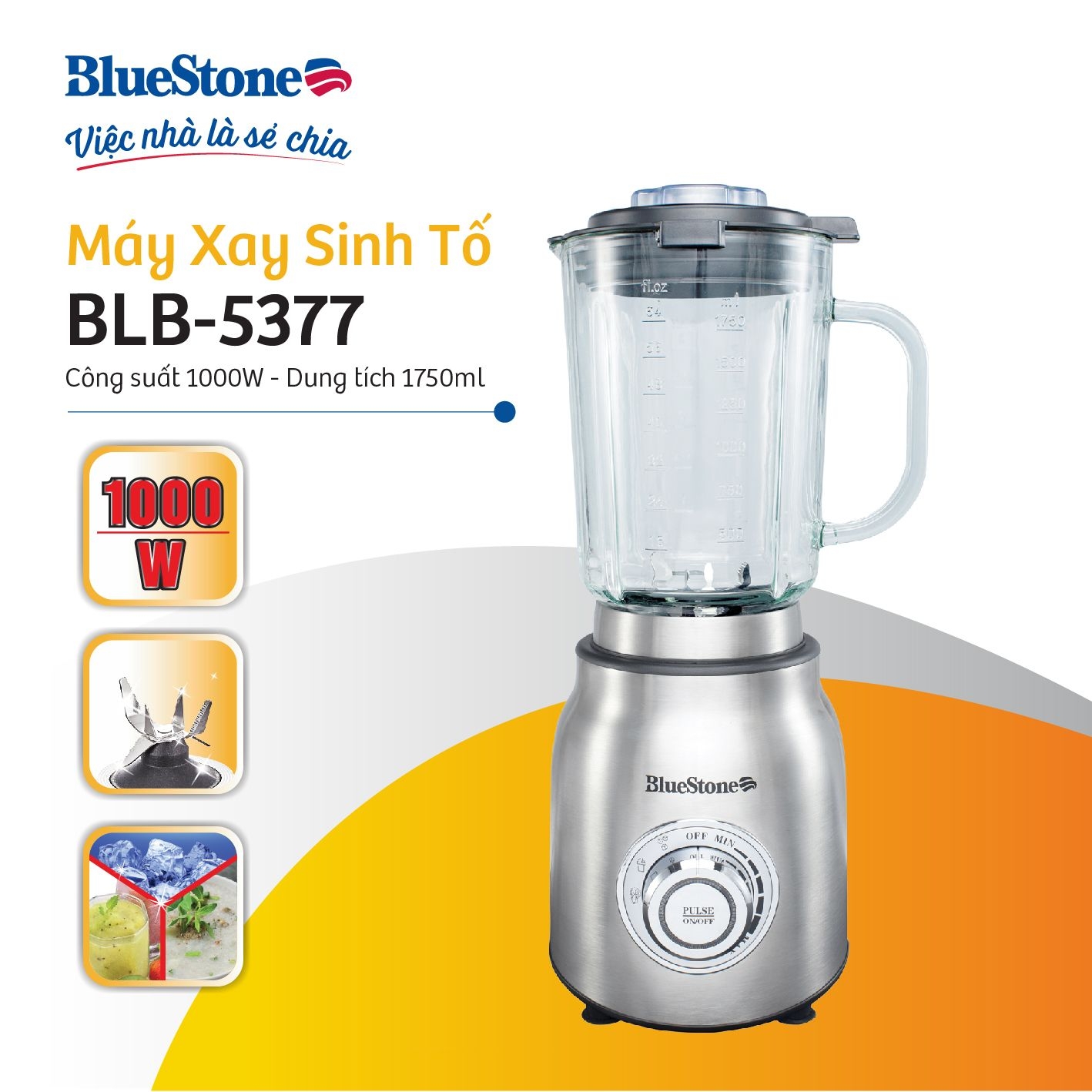Máy Xay Sinh Tố BlueStone BLB-5377 1.75 Lít 1000W