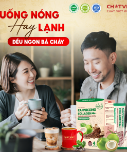 Cà phê dừa Cappuccino Collagen – Giúp tỉnh táo, đẹp da (20 gói x 18g)