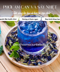 Trà Hoa Đậu Biếc Sunbeleaf – Hoa Khô Pha Trà Và Tạo Màu Thực Phẩm – Túi Zip 100g