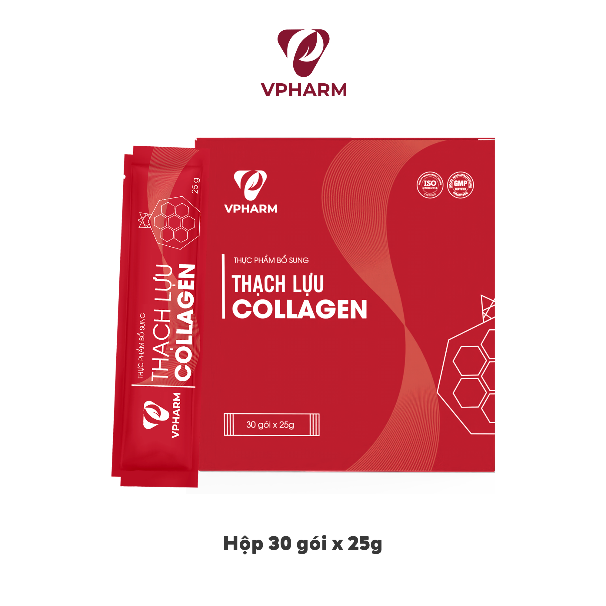 Thực phẩm bổ sung Thạch lựu Collagen – Hộp 30 gói
