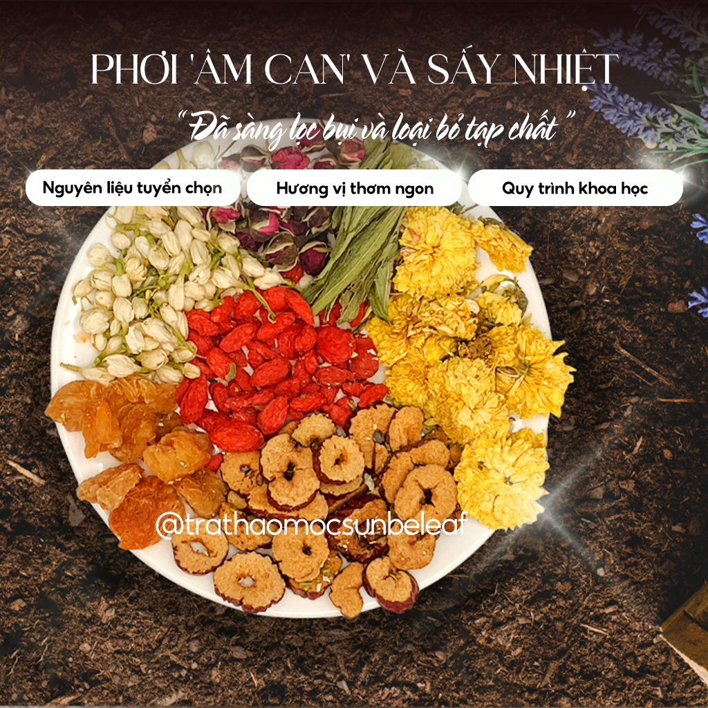 Trà Dưỡng Nhan 7 Vị Long Nhãn Sunbeleaf – Hương Vị Dịu Ngọt, Mang Lại Cảm Giác Thư Thái, Tươi Mới Mỗi Ngày – Túi Zip 20 Gói