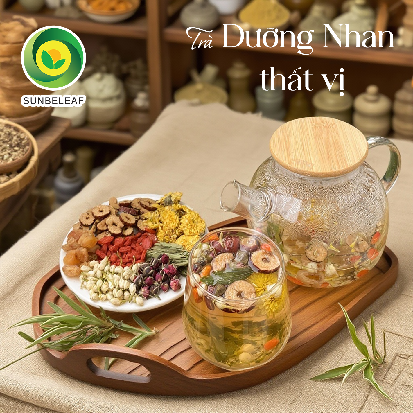 Trà Dưỡng Nhan 7 Vị Long Nhãn Sunbeleaf – Hương Vị Dịu Ngọt, Mang Lại Cảm Giác Thư Thái, Tươi Mới Mỗi Ngày – Túi Zip 20 Gói