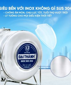 Bồn Inox 304 Đại Thành 1500L – bồn ngang ĐK1170 (Phân phối từ Kon Tum trở vào khu vực phía Nam)