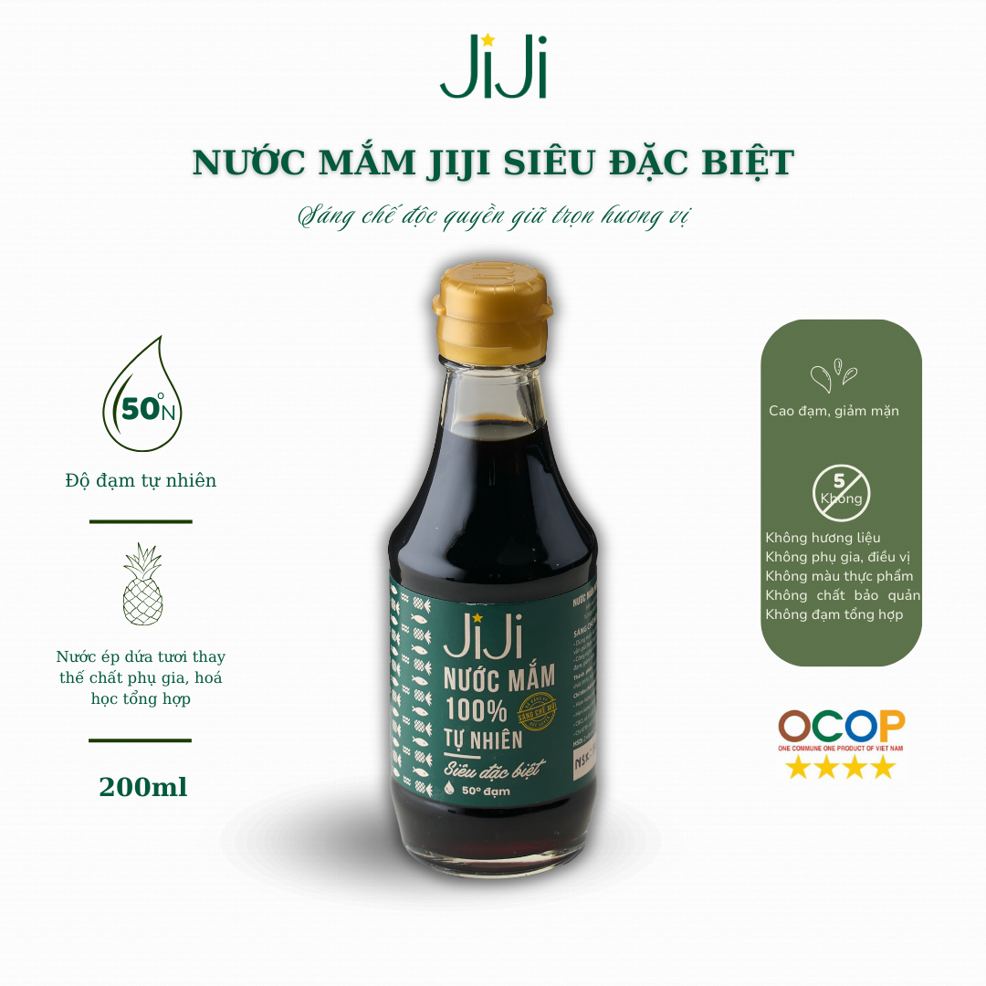 Nước mắm tự nhiên JI JI Siêu đặc biệt 50 đạm 200ml