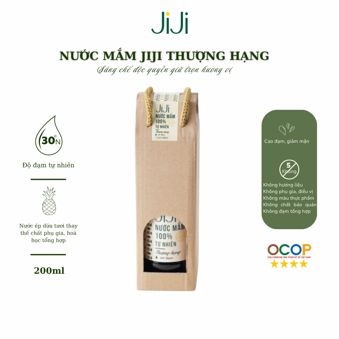 Nước mắm tự nhiên JI JI Thượng hạng 30 đạm 200ml